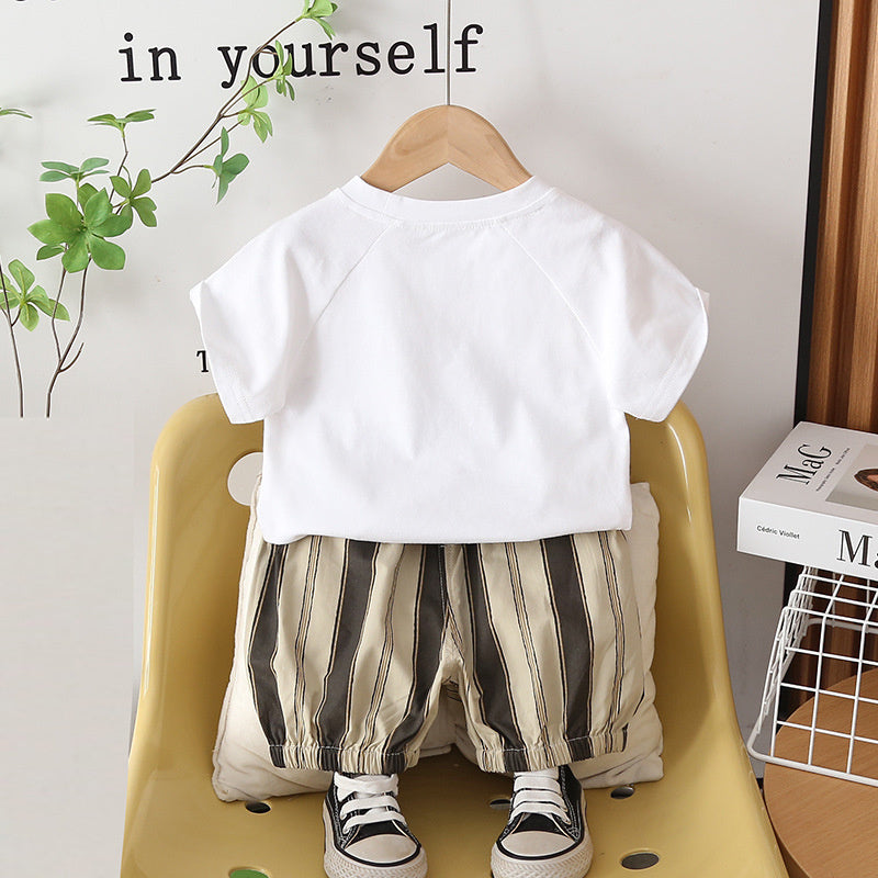 Boys' Outfit 2026 New Children's Cartoon Horse Short Sleeve Baby Summer Thin Clothing Two-Piece Set Trendy