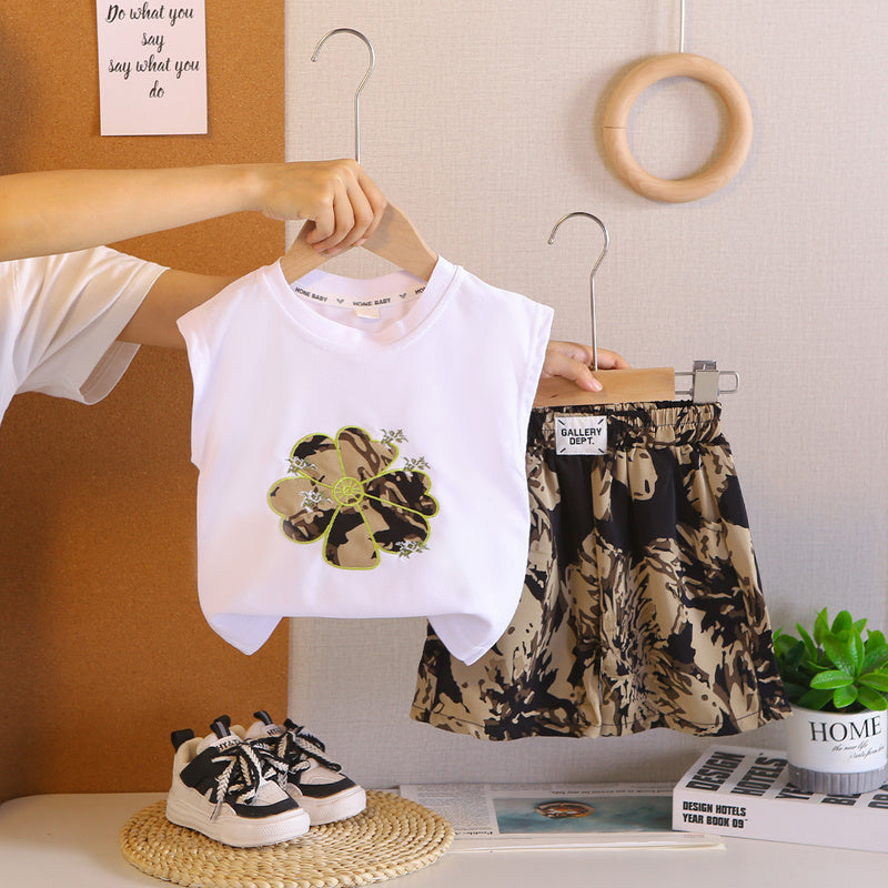 Boys' Casual Outfit 2026 New Fashionable Korean Style Baby Summer Sleeveless Vest Two-Piece Set for Infants and Children