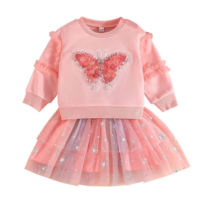 2025 European American INS Best-Selling Girls' Sleeveless Round-Neck Top and Princess-Style Fashionable Versatile Skirt Set