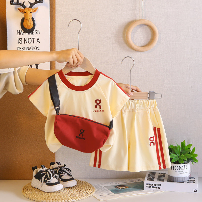 Children's short-sleeve set 2026 boys' T-shirt baby children's clothing shorts infant clothes summer wear wholesale
