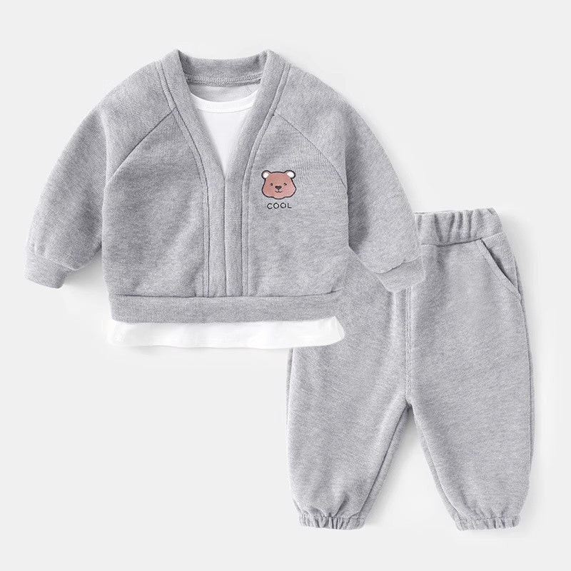 Boys' Outfit Children's Sweatshirt Sweatpants New Stylish Baby Boy Two-Piece Set Spring and Autumn Style