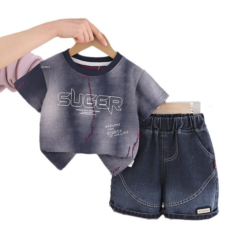 Boys' Outfit 2026 New Baby Summer Two-Piece Set Children's Cool Round-Neck Clothes for 1-2-3 Years Old, 5 Trendy
