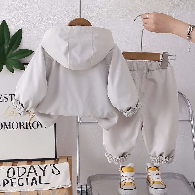 Boys' Outfit 2026 New Style Baby Spring and Autumn Striped Jacket Two-Piece Set Stylish Children's Clothing Trendy Kids' Wear