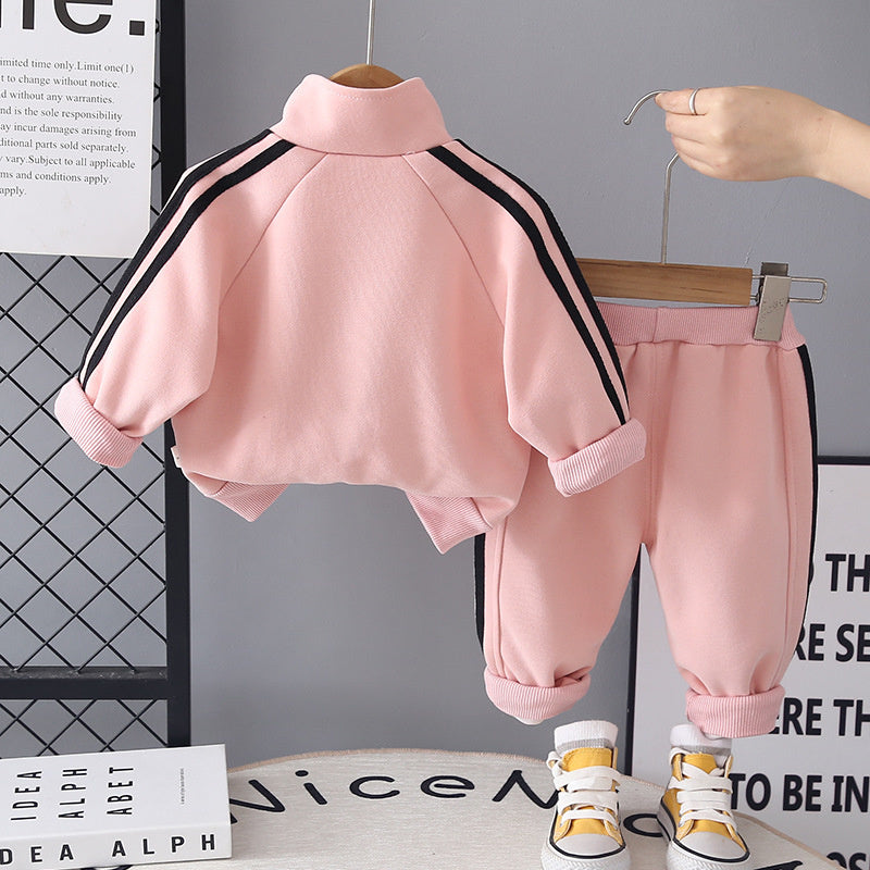 Girls' Outfit 2026 New Fashionable Baby Children's Cute Cat Three-Piece Set Long Sleeve Suit for Spring and Autumn