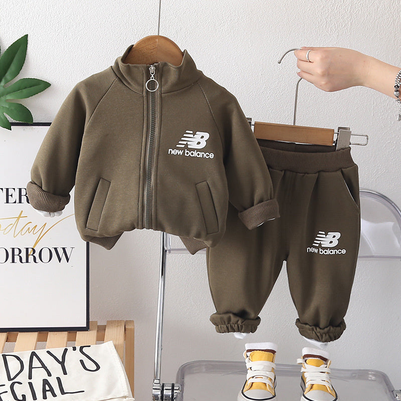 Boys' and Autumn Letter Print Raglan Two-Piece Set 2026 New Trendy Children's for 1-Year-Old Baby Boys Spring Outfit