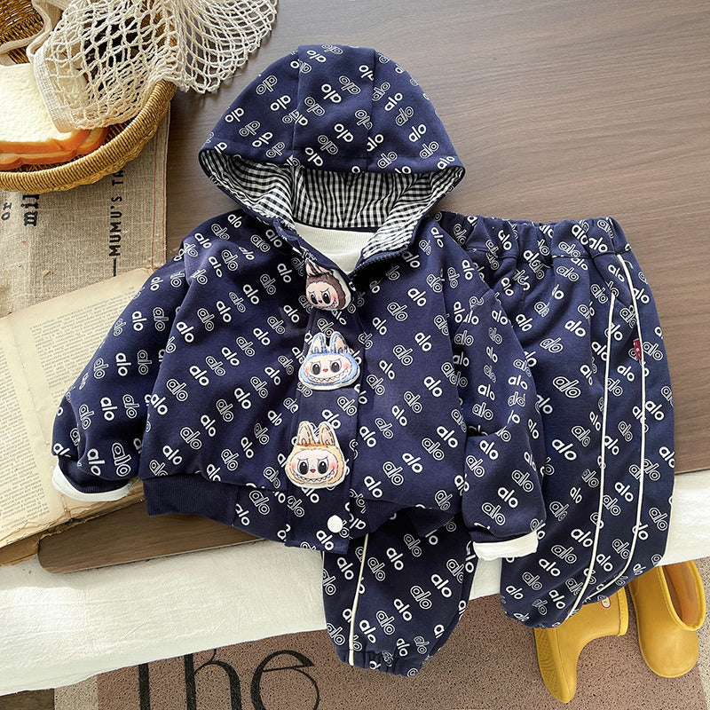 Boys' Outfit 2025 New Style 4: Stylish Children's Doll Three-Piece Set Spring and Autumn, Fashionable Clothing for 1-Year-Old Babies