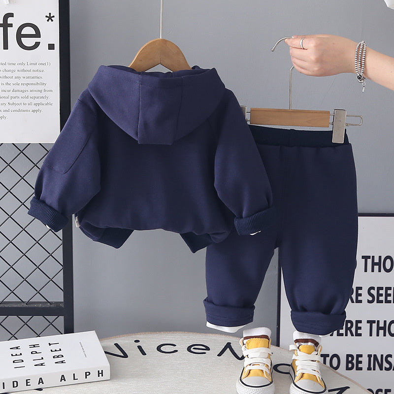 Outfit 2026 New Style Infant Boys' Spring and Autumn Fashionable Long Sleeve Jacket Three-Piece Set