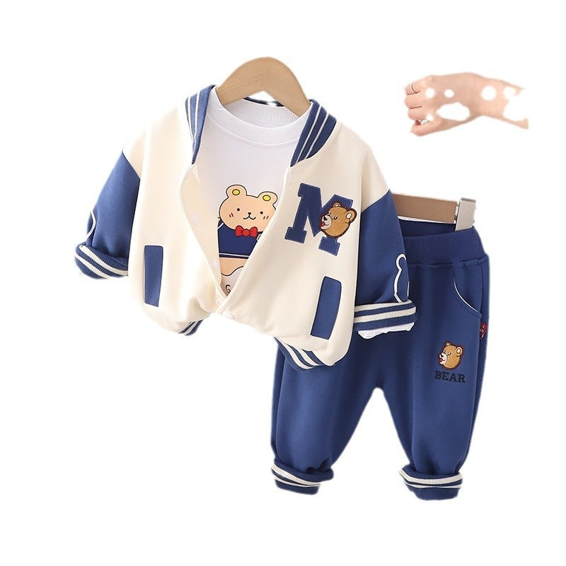 Clothes Autumn Baseball Jacket Fashionable Outing Suit Set Two-Piece One and a Half Year Old Boy Baby Infant Spring Outfit