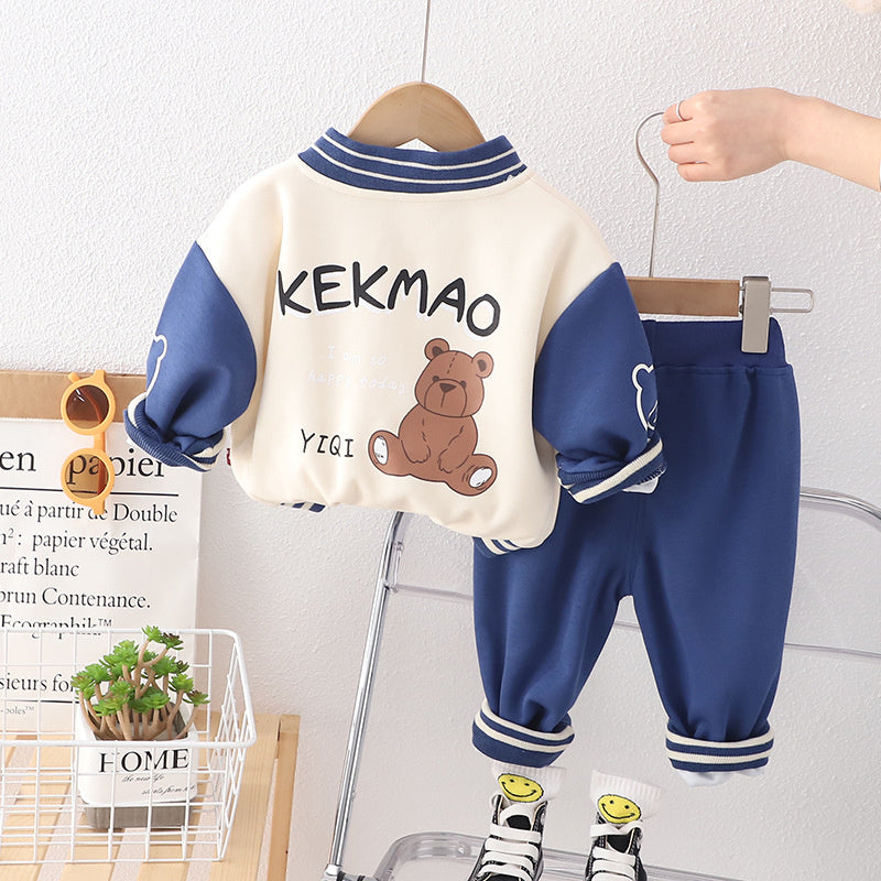 Clothes Autumn Baseball Jacket Fashionable Outing Suit Set Two-Piece One and a Half Year Old Boy Baby Infant Spring Outfit