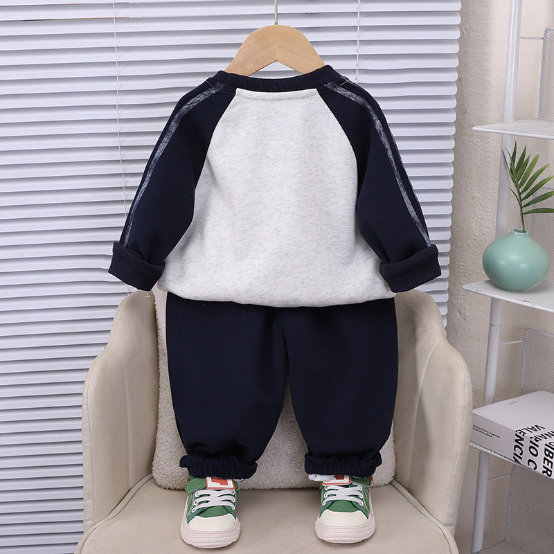 Boys' Long-Sleeve Puppy Sweatshirt 2026 New Baby Clothes Infant Children's Spring and Autumn Two-Piece Set Trendy for Kids
