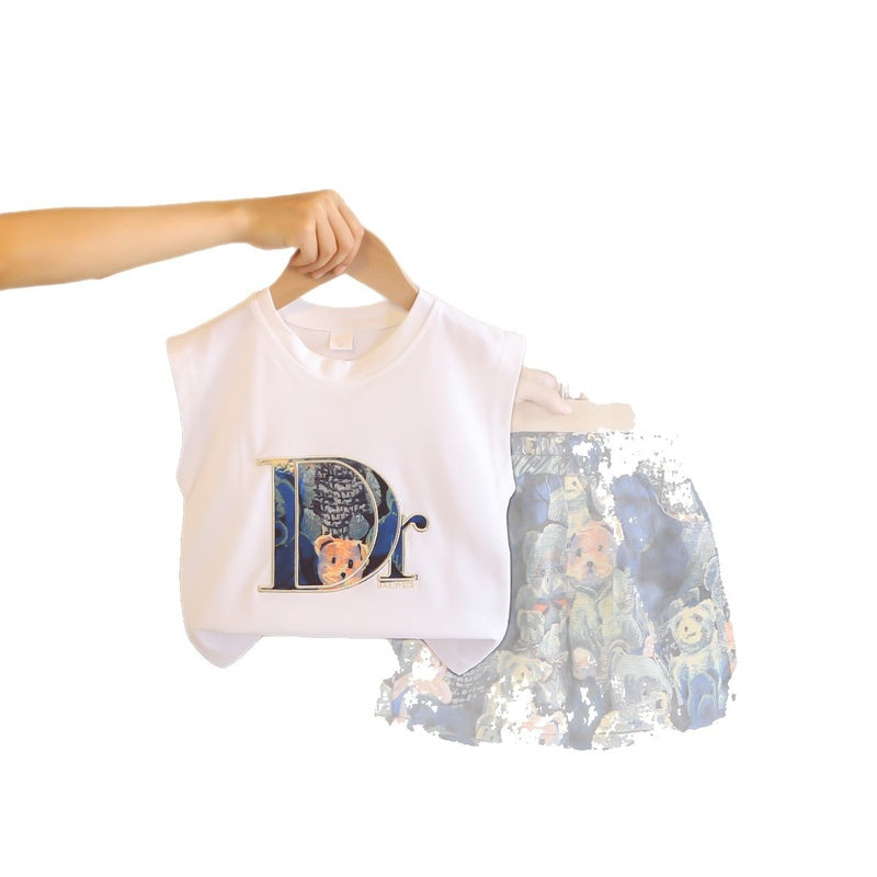 Boys' outfit new style, Korean version of summer clothing infants children, sleeveless bear design, stylish clothes for kids and babies