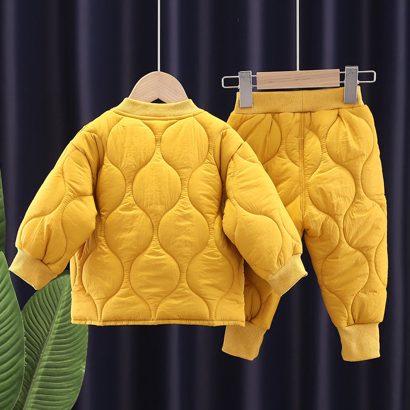 20201 New Winter Boys and Girls Jacket Baby Casual Inner Wear Cotton Coat Two-Piece Set Wholesale