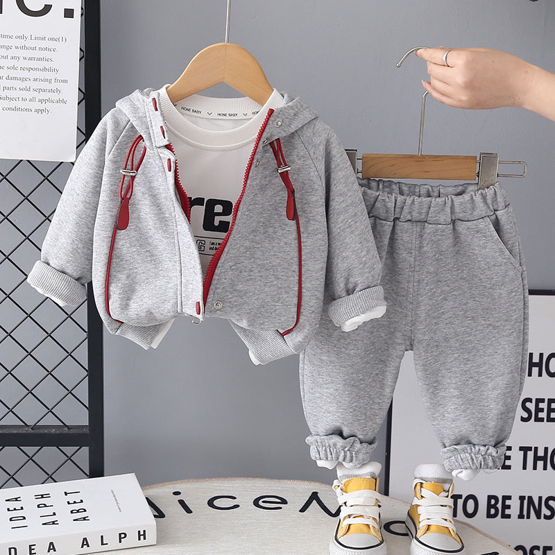 Outfit Boys Girls 2026 New Model Children's Spring and Autumn Hat Stylish Clothes 3-Piece Set for 1-3 Year Olds