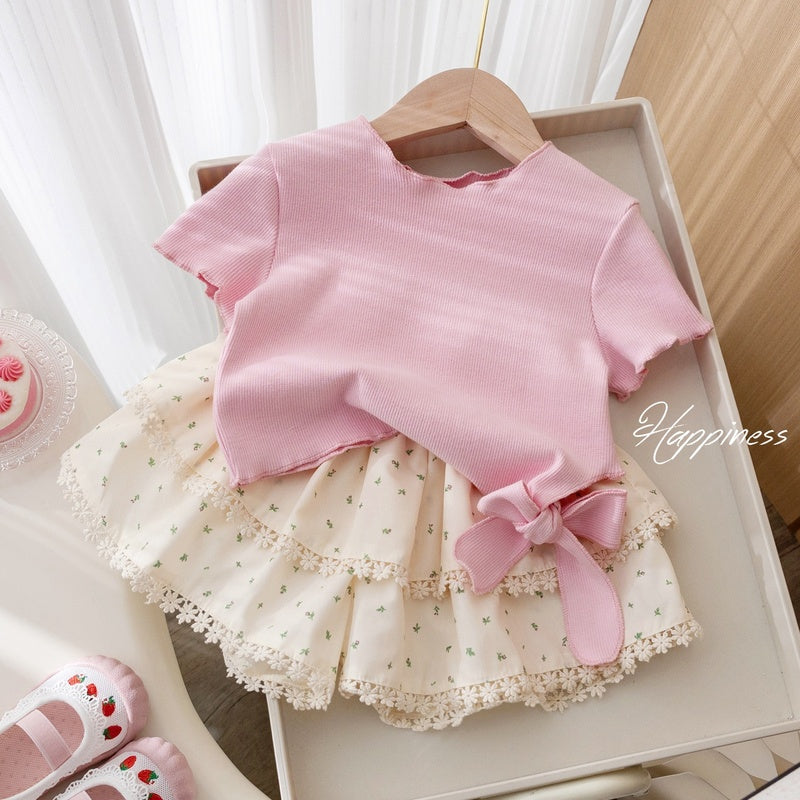 Girls' Floral Shorts Korean Style Lace Trim Casual 2026 New Baby Hot Summer Skirt Pants