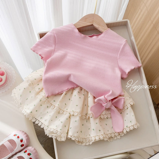 Girls' Floral Shorts Korean Style Lace Trim Casual 2026 New Baby Hot Summer Skirt Pants