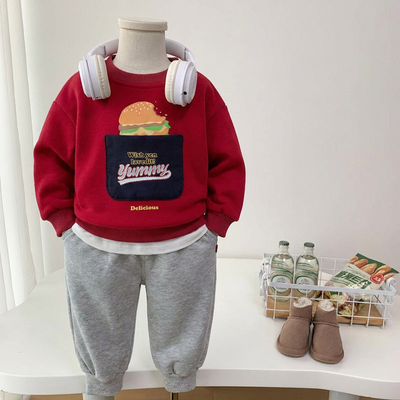 Boys' Outfit Spring Autumn 2026 New Fashionable Cartoon Sweatshirt and Pants 1-2 Year Old Baby Boy Two-Piece Set