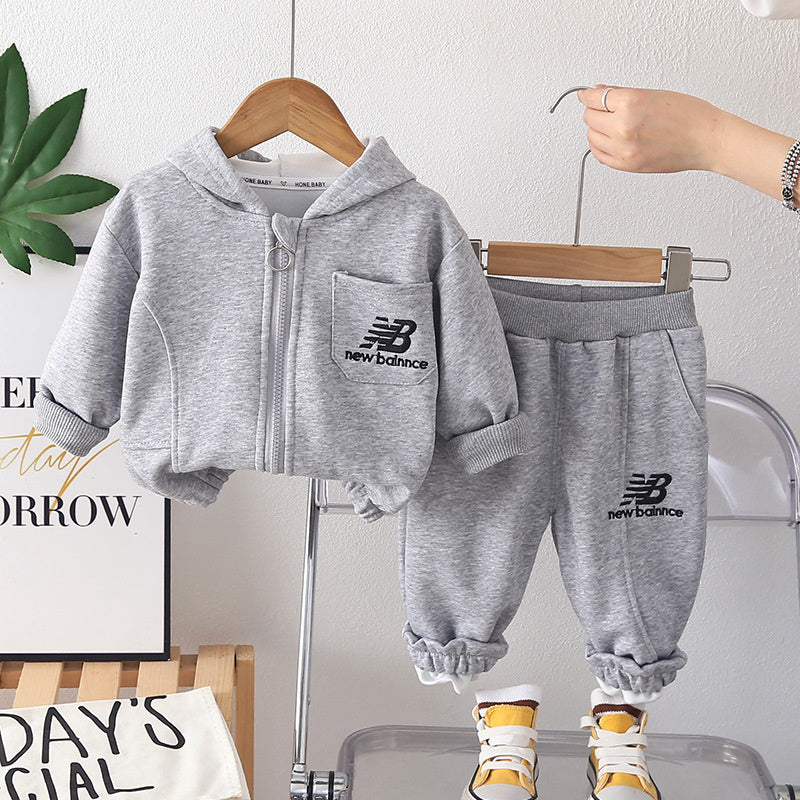Boys' Autumn Outfit 2026 New Style Baby Boy Spring Casual Letter Print Long Sleeve Two-Piece Set for Infants and Toddlers