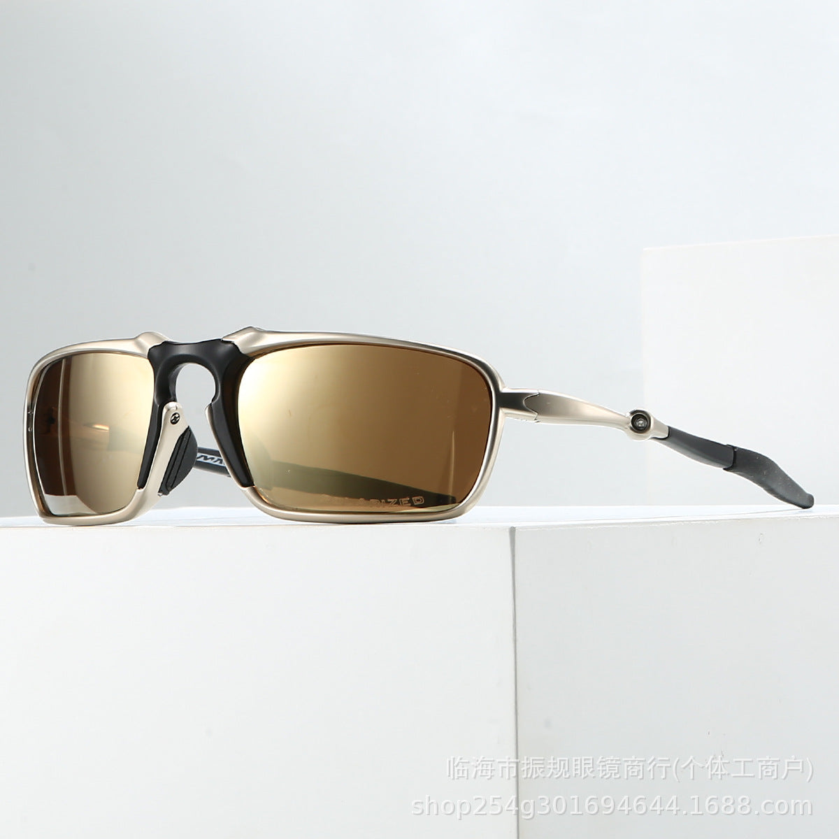 Badman Silver Frame Metal Alloy Outdoor Sports Hiking Riding Driving Concave Polarized Sunglasses