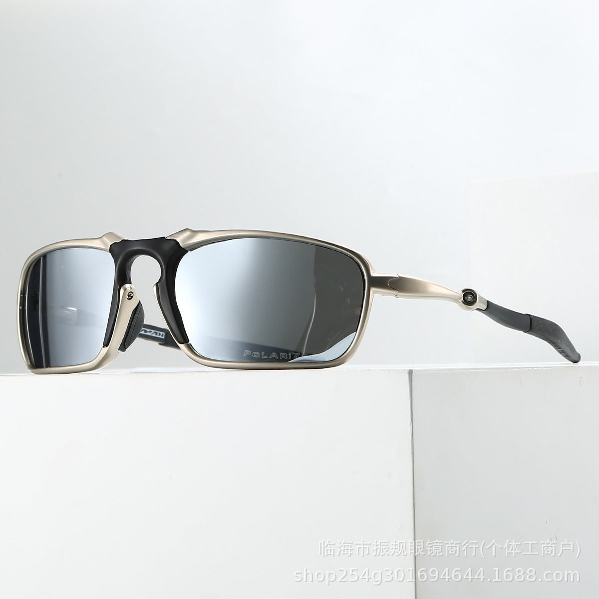 Badman Silver Frame Metal Alloy Outdoor Sports Hiking Riding Driving Concave Polarized Sunglasses