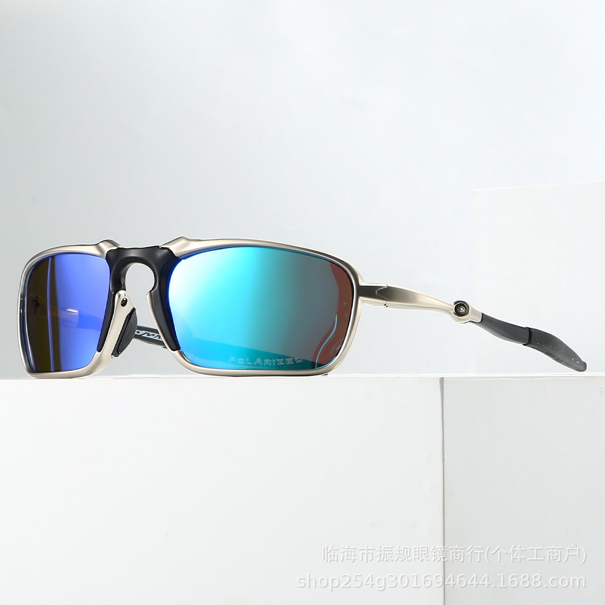 Badman Silver Frame Metal Alloy Outdoor Sports Hiking Riding Driving Concave Polarized Sunglasses