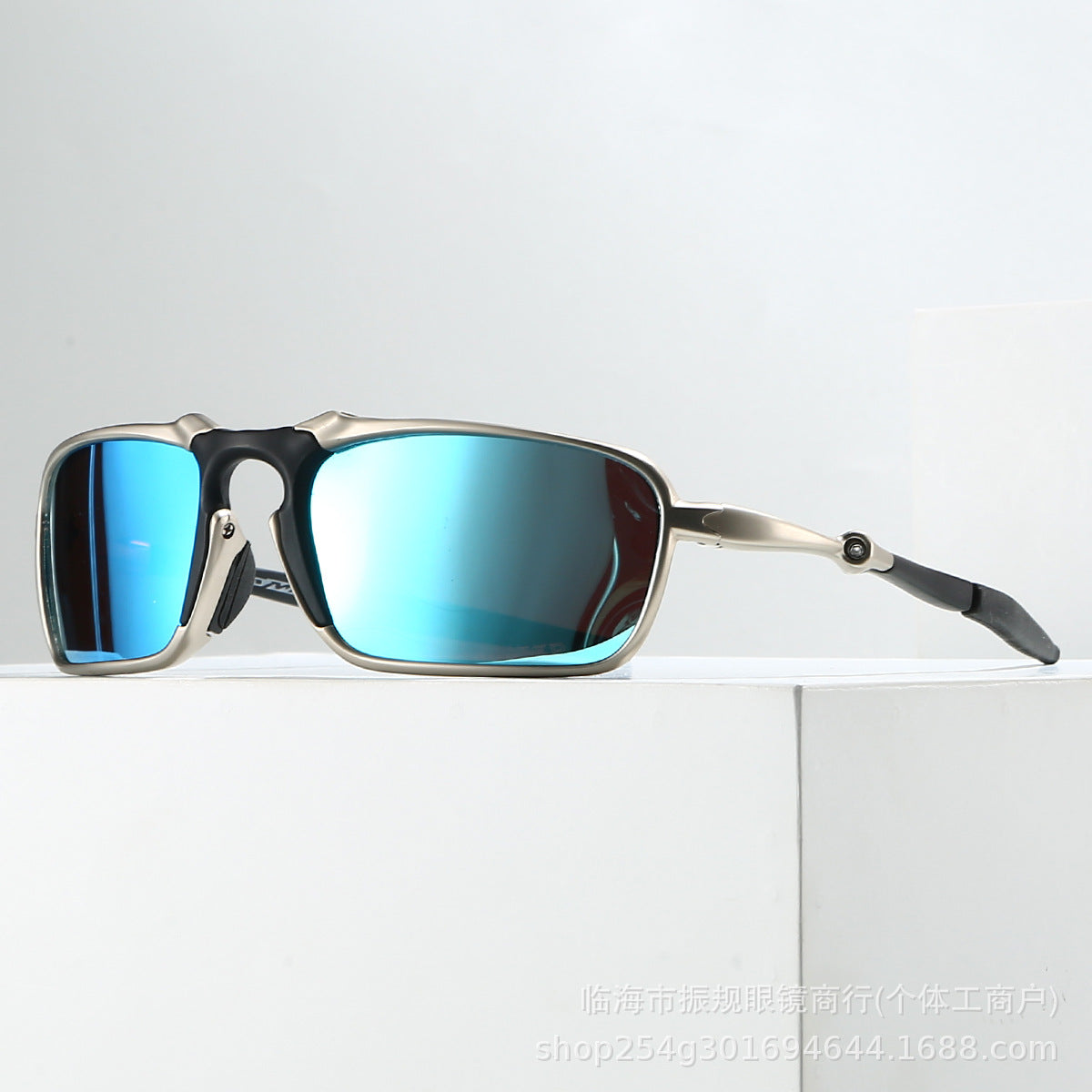 Badman Silver Frame Metal Alloy Outdoor Sports Hiking Riding Driving Concave Polarized Sunglasses