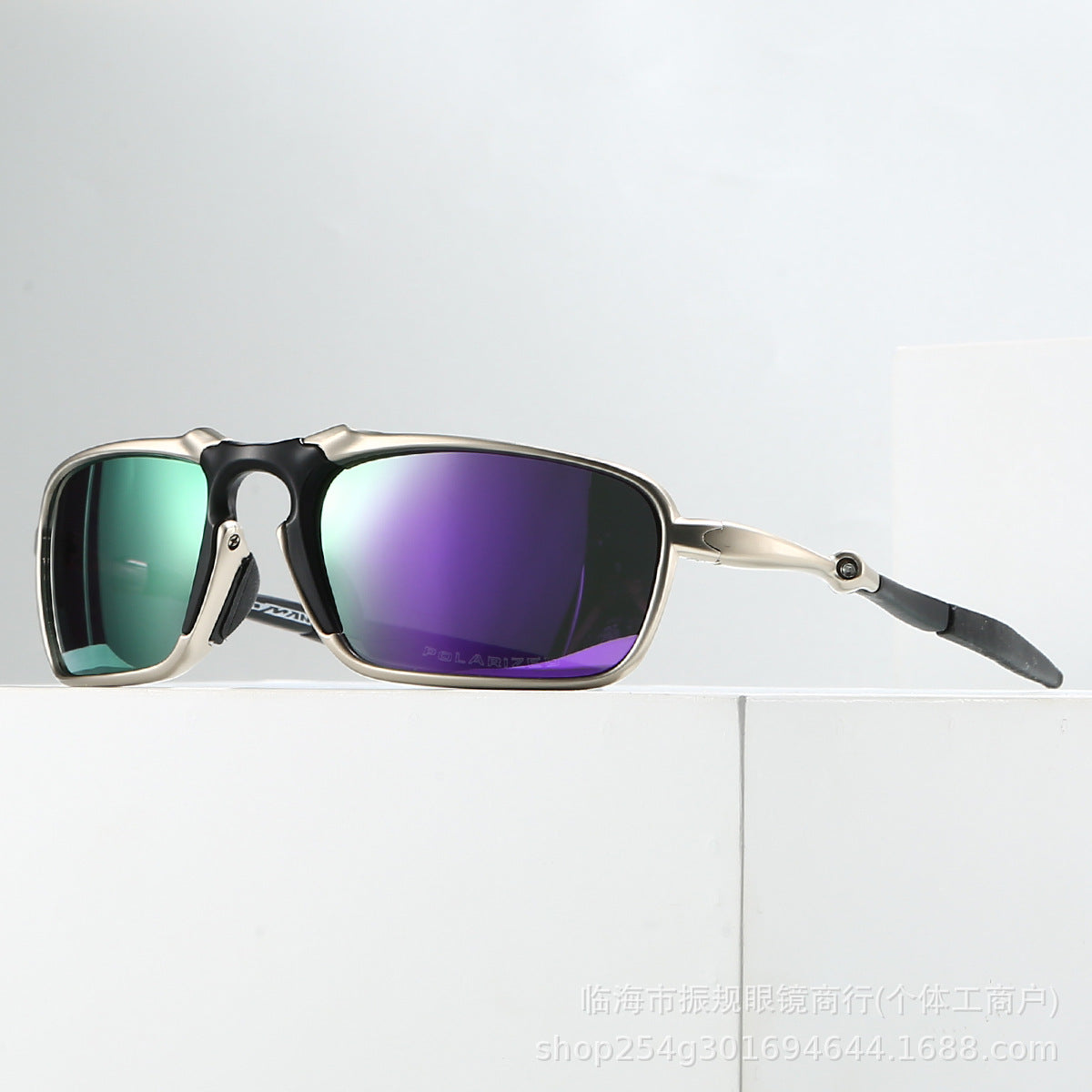 Badman Silver Frame Metal Alloy Outdoor Sports Hiking Riding Driving Concave Polarized Sunglasses