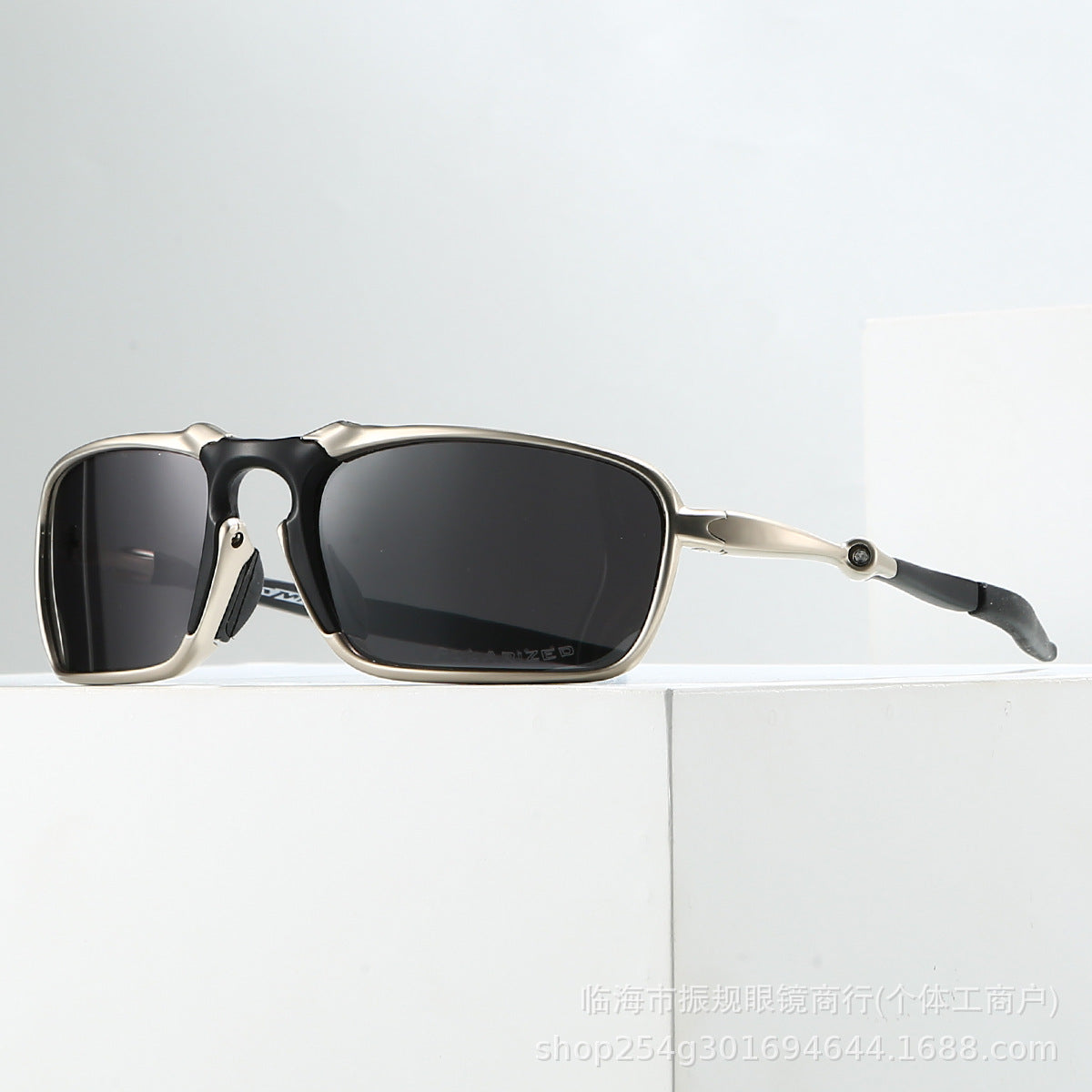 Badman Silver Frame Metal Alloy Outdoor Sports Hiking Riding Driving Concave Polarized Sunglasses