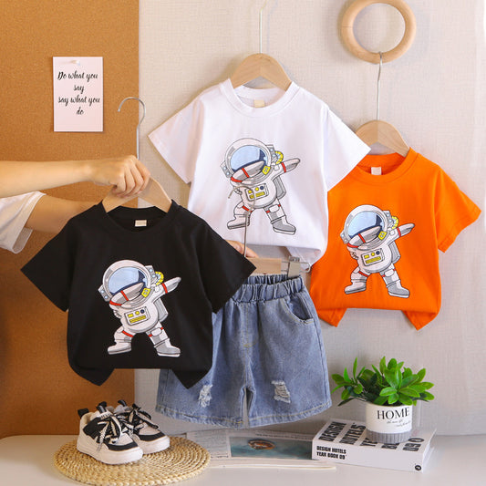 Short-Sleeve Sports Outfit 2026 New Style Children's Boys' Summer Thin Stylish Fashionable Trendy Clothes