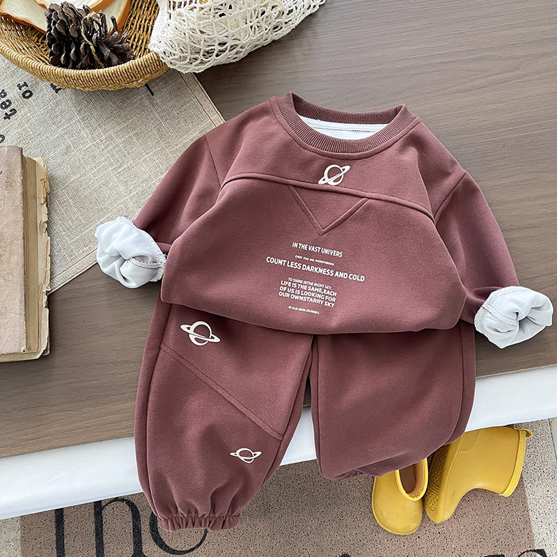 Children's and Autumn Outfit 2026 New Style Boys' Clothes Infant Casual Baby Spring Fashion Two-Piece Set
