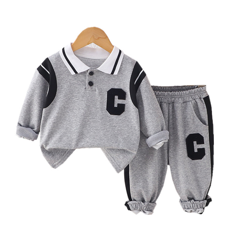 New foreign trade style boys' spring and autumn casual outfit, stylish clothes 3-year-old boys, two-piece set spring, available for dropshipping
