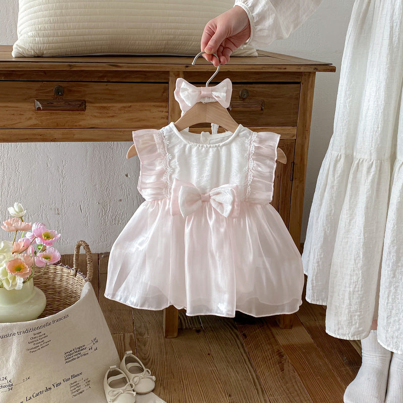 2026 Summer Hot-Selling Baby Girl Hundred-Day Princess Dress Infant Mesh Gown Outing Romper Cross-Border Style