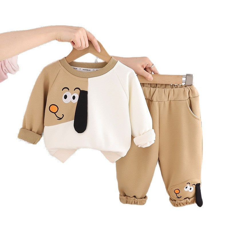 Boys' Color Block Animal Suit and Autumn Style Toddler 2026 New Children's Clothing Spring 1-2 Years Old Baby Clothes Trendy