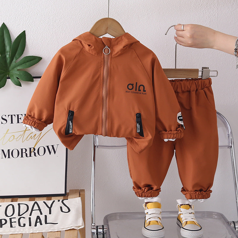 Children's Spring and Outfit 2026 New Model Boys' Autumn Clothes for Outings Infant Casual Baby Jacket Two-Piece Set