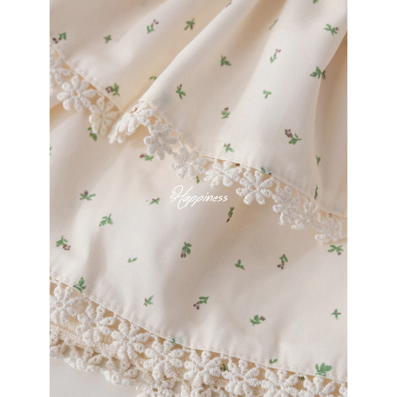 Girls' Floral Shorts Korean Style Lace Trim Casual 2026 New Baby Hot Summer Skirt Pants