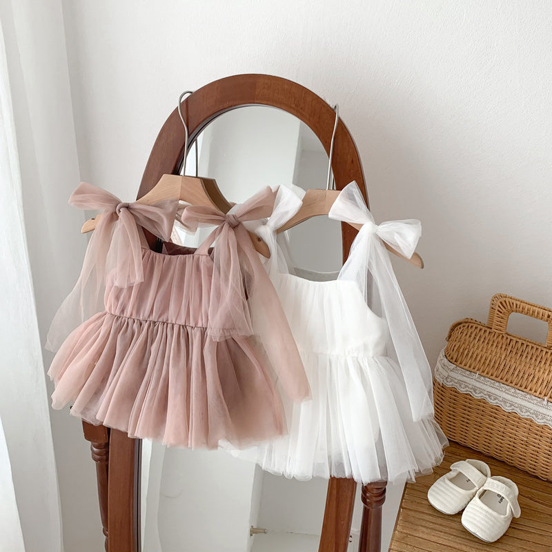 2026 Summer Hot-Selling Baby Girl Hundred-Day Princess Dress Infant Mesh Gown Outing Romper Cross-Border Style