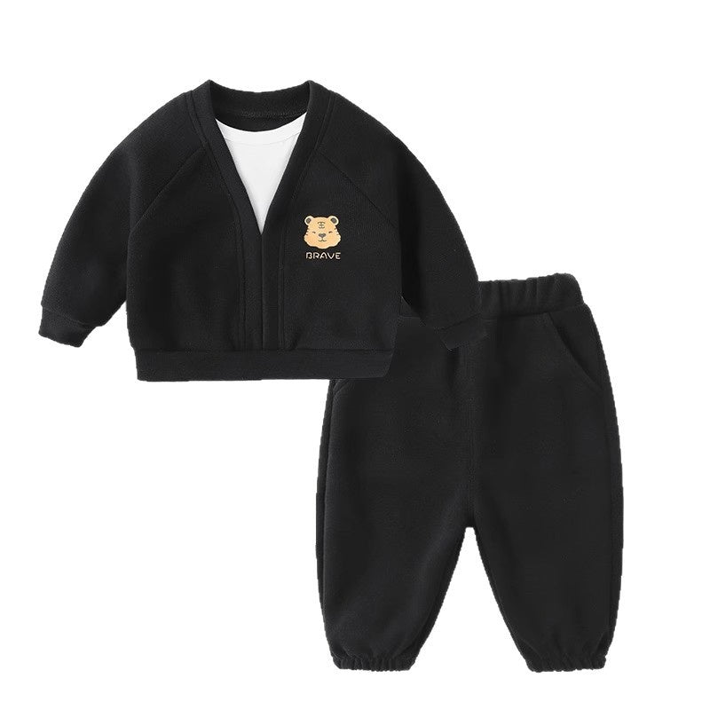 Boys' Outfit Children's Sweatshirt Sweatpants New Stylish Baby Boy Two-Piece Set Spring and Autumn Style