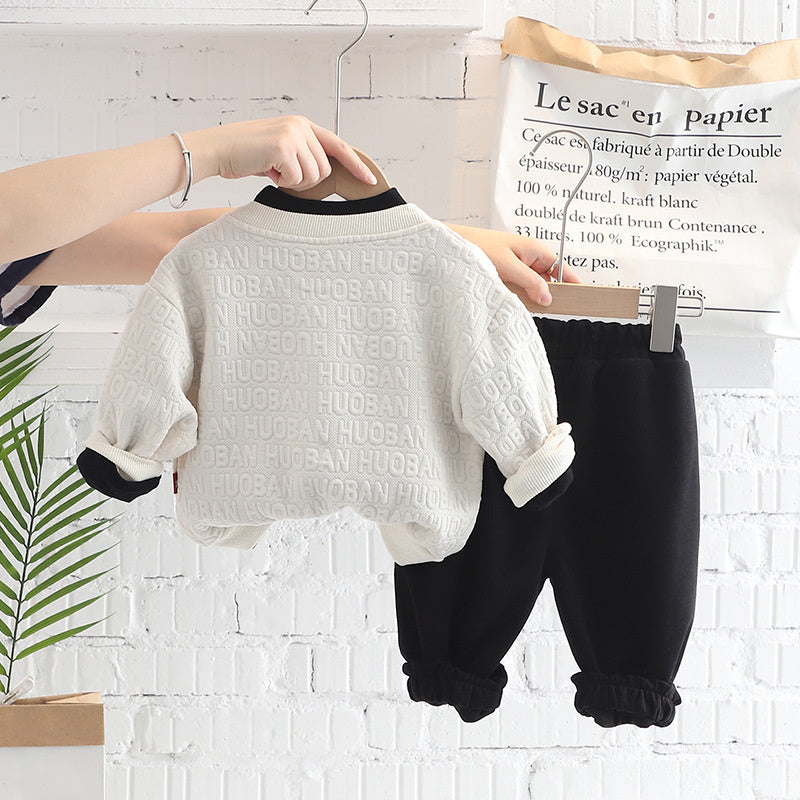 Children's Clothing Boys Spring and 2023 New Fashionable Three-Piece Set for Kids 0-3 Years Old 4 Baby Autumn Trendy 5