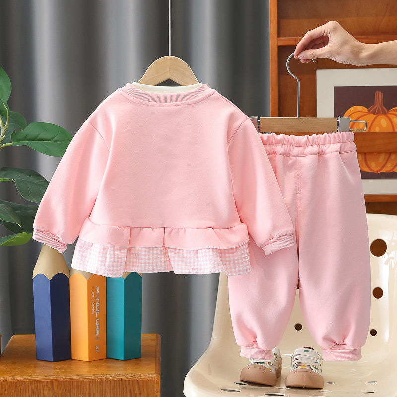 Girls' Autumn 2, Children's Clothing, Fashionable Girl's Star and Cat Three-Piece Set, Spring Outfit for 1-Year-Old Baby Girl