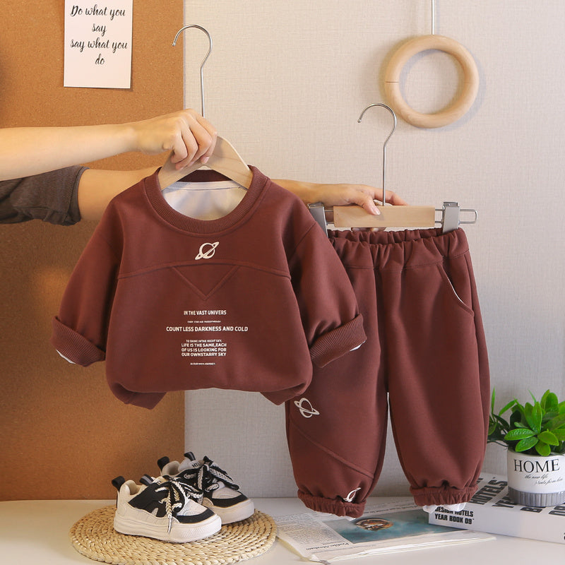 Children's and Autumn Outfit 2026 New Style Boys' Clothes Infant Casual Baby Spring Fashion Two-Piece Set