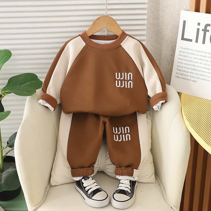 Children's Clothing Cross-Border Spring and Autumn Sweatshirt Boys' Sports Casual Long Sleeve Baby 0-5 Years Old Two-Piece Set Handsome 2