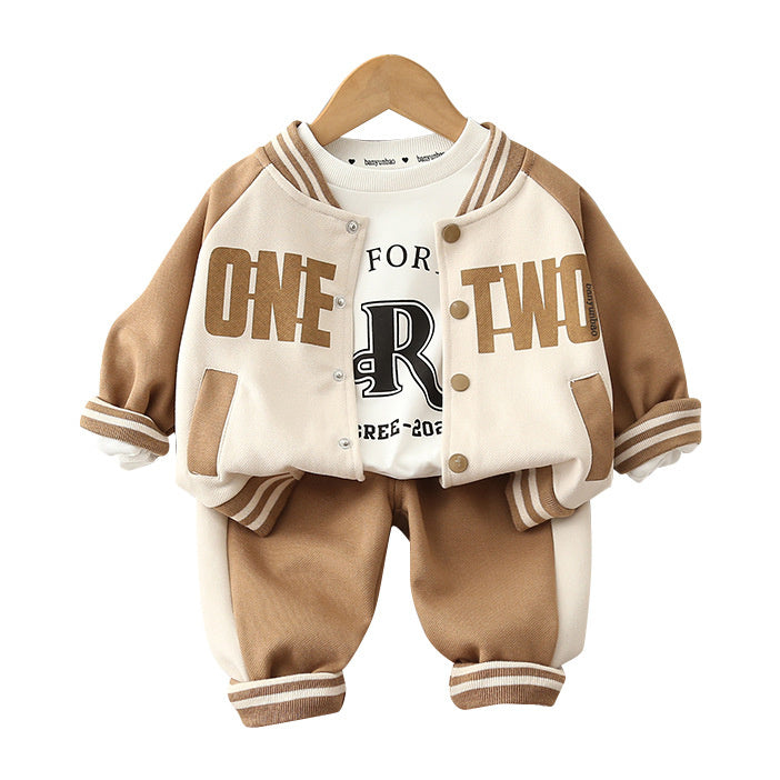 Boys' Sweatshirt 2023 New Style Toddlers and Kids, Autumn Children's Casual Three-Piece Set for Boys
