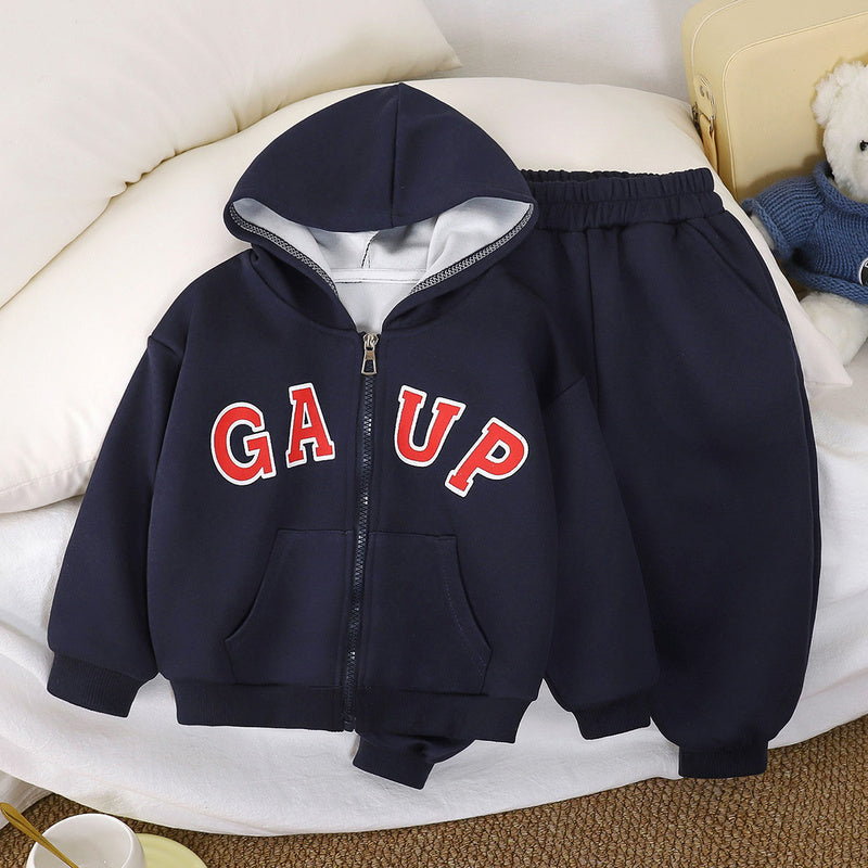Children's Sweatshirt Autumn New Korean Version Baby Hoodie Boys Cotton Girls Sports Outfit Two-Piece Set