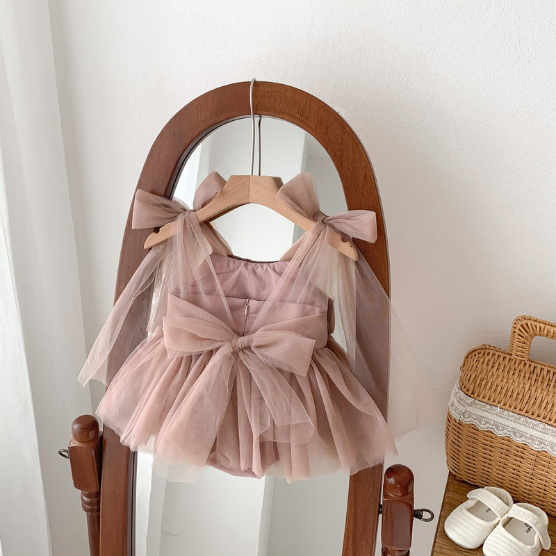 2026 Summer Hot-Selling Baby Girl Hundred-Day Princess Dress Infant Mesh Gown Outing Romper Cross-Border Style