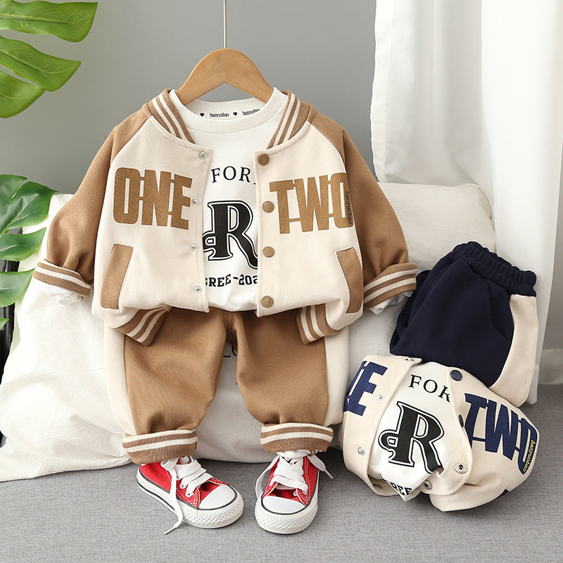 Boys' Sweatshirt 2023 New Style Toddlers and Kids, Autumn Children's Casual Three-Piece Set for Boys