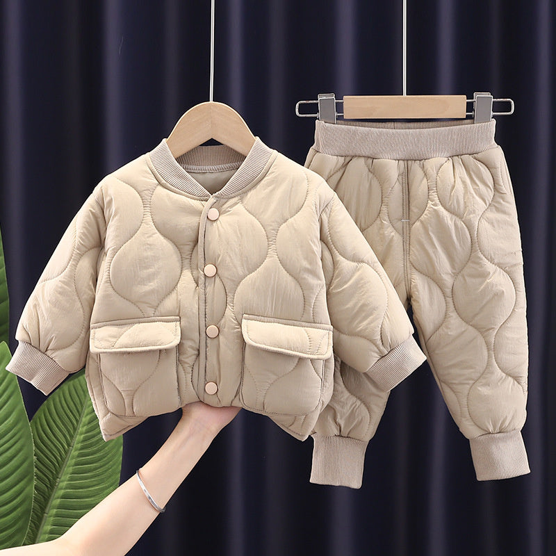 20201 New Winter Boys and Girls Jacket Baby Casual Inner Wear Cotton Coat Two-Piece Set Wholesale