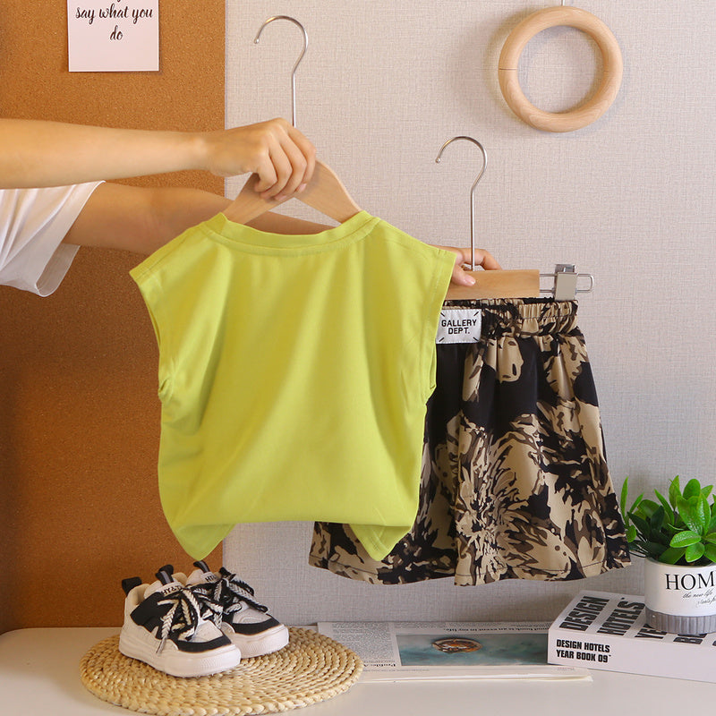 Boys' Casual Outfit 2026 New Fashionable Korean Style Baby Summer Sleeveless Vest Two-Piece Set for Infants and Children