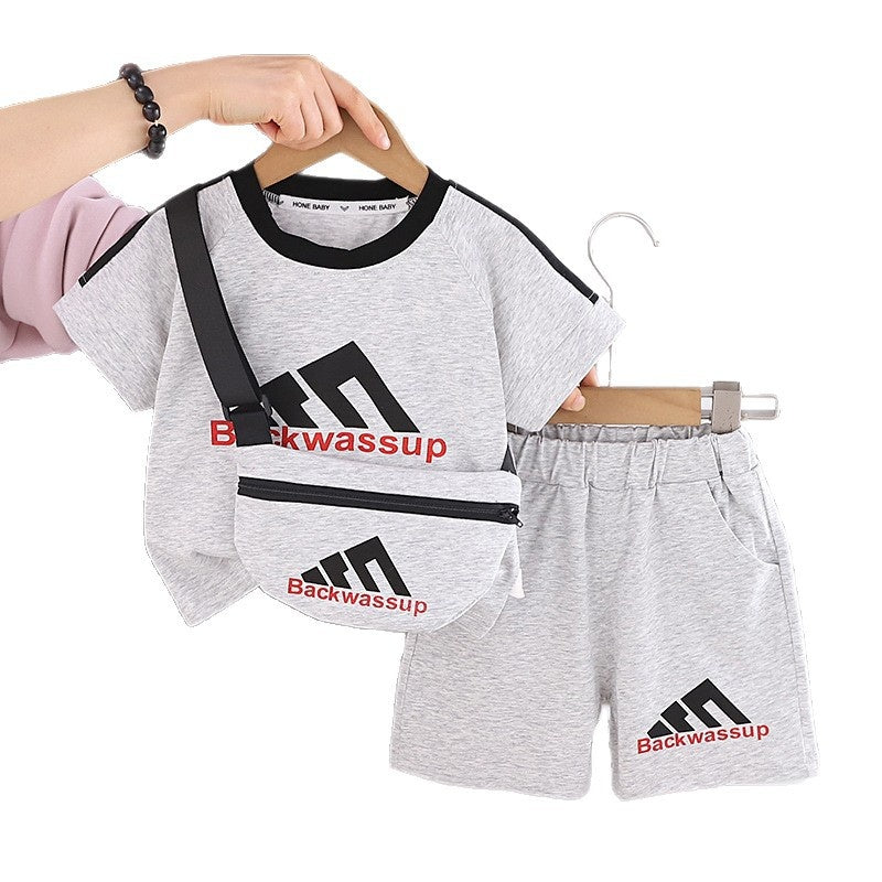 Boys' children's outfit 2026 new stylish baby summer short-sleeve clothes fashionable two-piece set