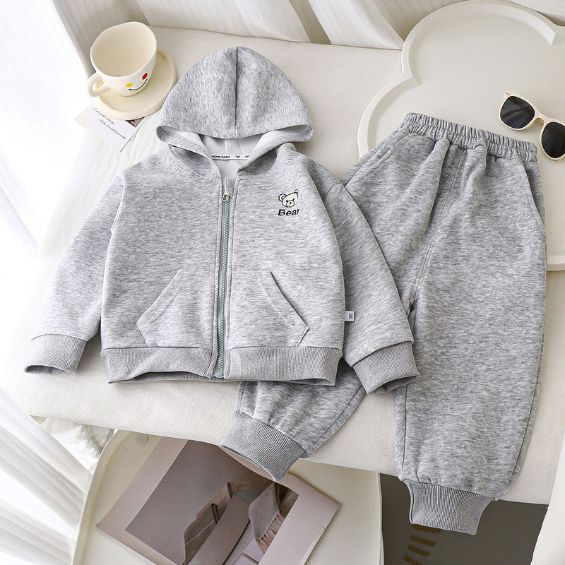 Children's Sweatshirt Autumn New Korean Version Baby Hoodie Boys Cotton Girls Sports Outfit Two-Piece Set