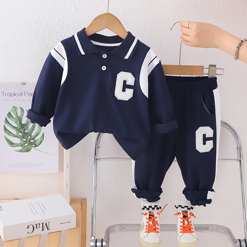 New foreign trade style boys' spring and autumn casual outfit, stylish clothes 3-year-old boys, two-piece set spring, available for dropshipping