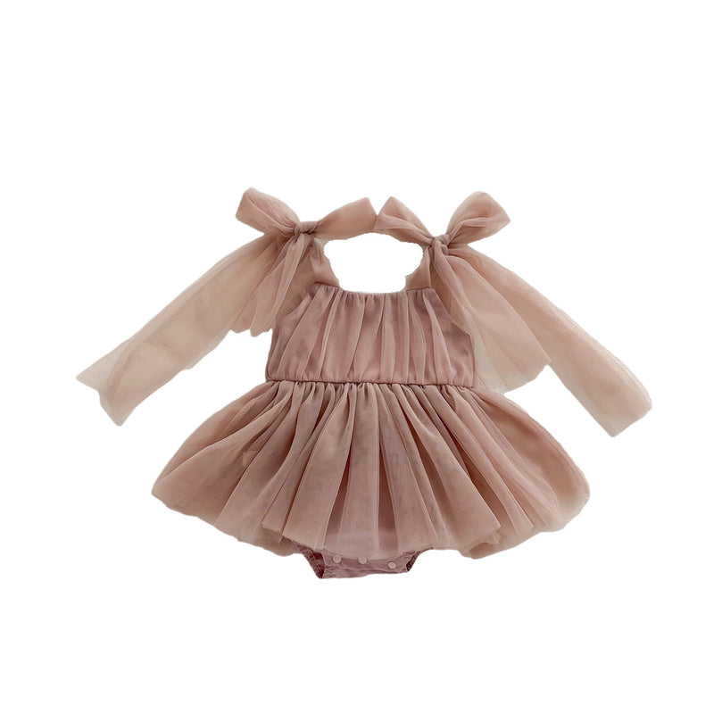 2026 Summer Hot-Selling Baby Girl Hundred-Day Princess Dress Infant Mesh Gown Outing Romper Cross-Border Style